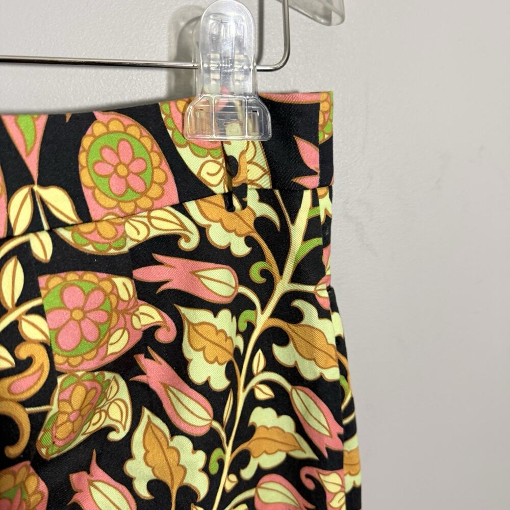 ZARA Bold Print Floral Flare Pants Retro 70s Style Hippie Boho Fun Print M NEW - Picture 4 of 6